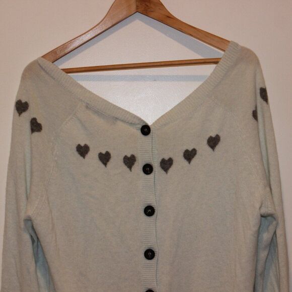 Twin-Set Wool Angora Cashmere blend Lace Hem Button-Up Sweater cardigan  Large - Picture 3 of 11